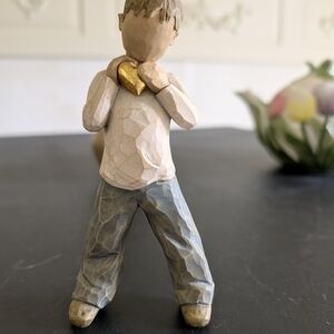 Willow Tree Figurine with Gold and Blue Accents